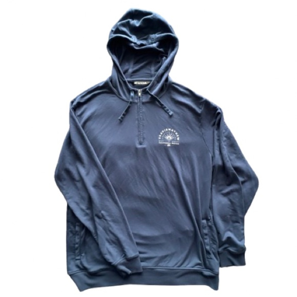 TravisMathew Half Zip Hoodie Navy XXL – Performance Stretch Pullover